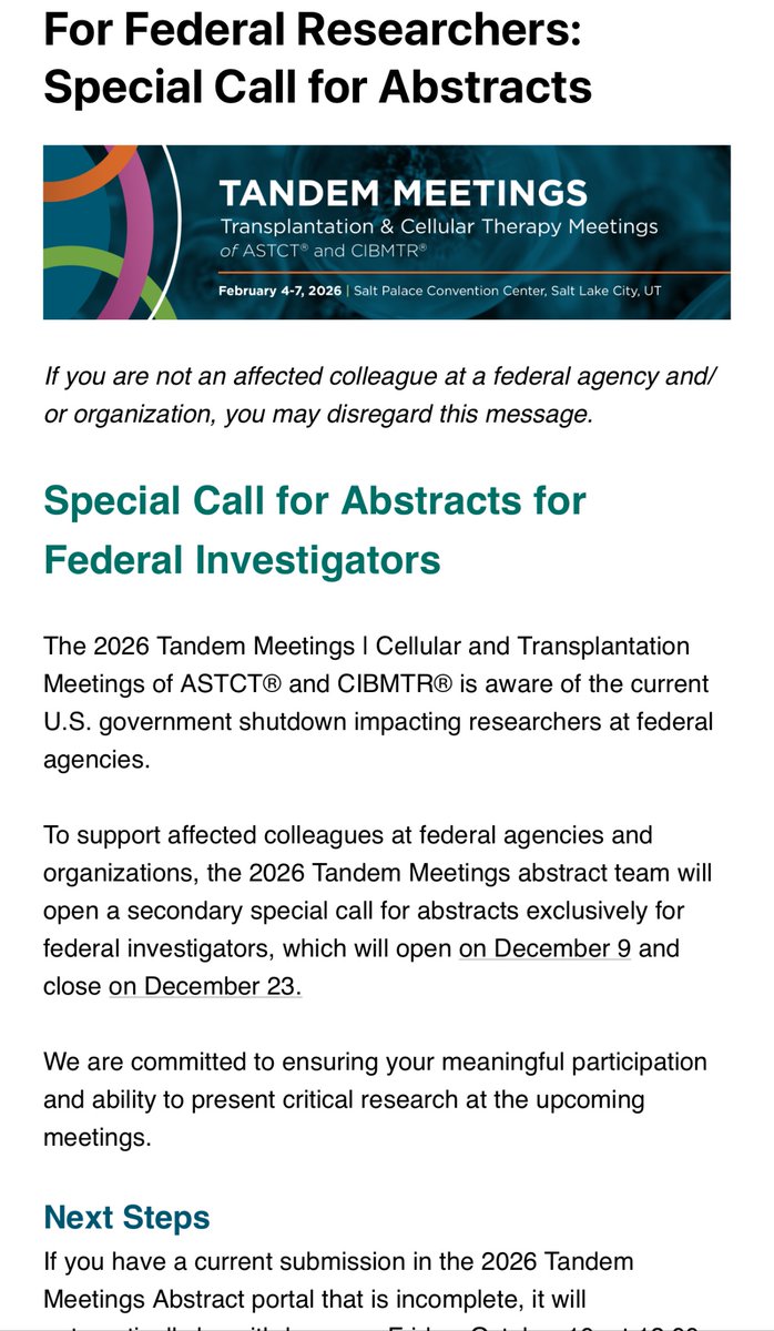 Proud of Tandem for doing this.  <a href="/CIBMTR/">CIBMTR</a> <a href="/ASTCT/">ASTCT</a>