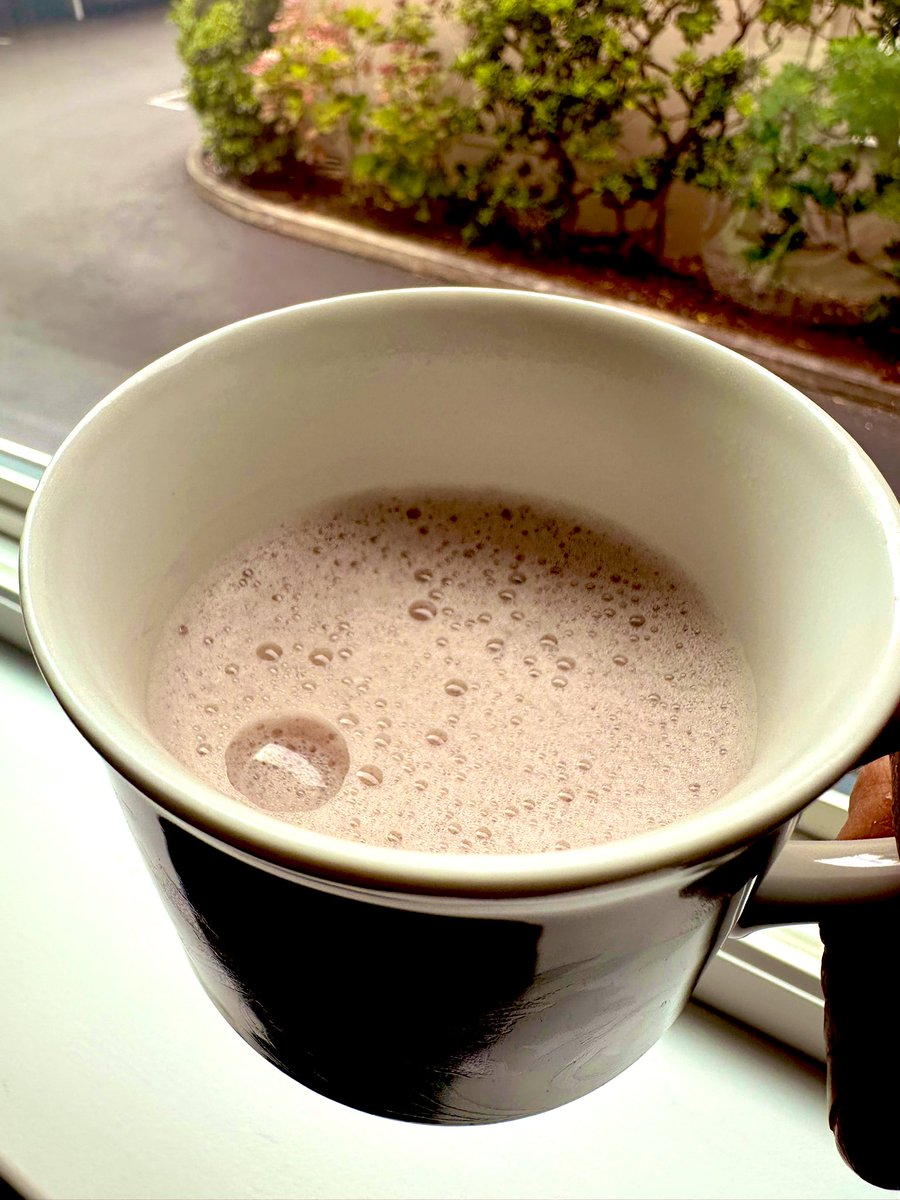free_style_chef's tweet image. Gloomy cold weather calls for a hot coco! 

I took the best short cut - warmed up some Fairlife Milk Protein shake and gave it a quick froth. I wish I had some whipped cream! 

#snacks #snacktime #hotchocolate