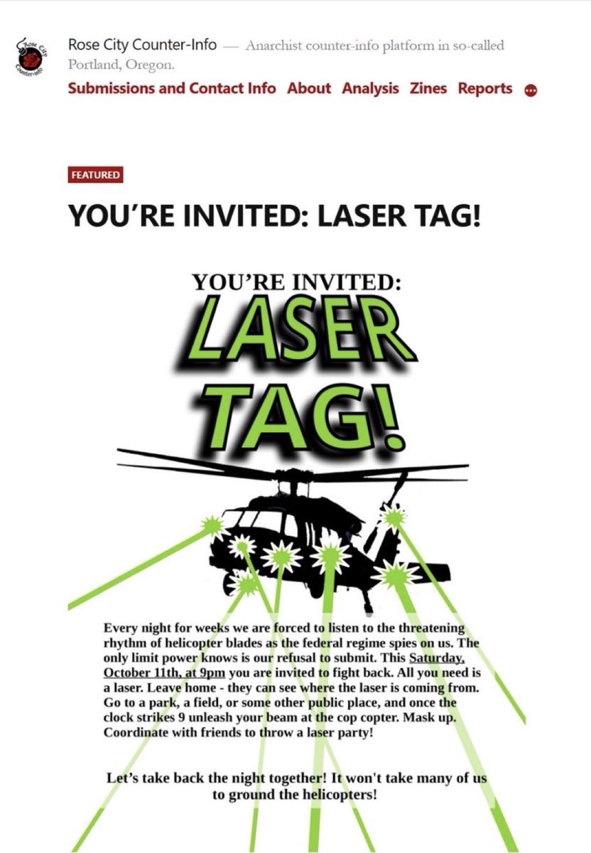 RepDanCrenshaw's tweet image. The Left : Antifa isn’t violent!

Antifa: Let’s blind federal helicopter pilots with lasers so they crash.