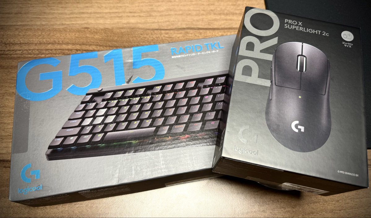 REAL_1978_TS's tweet image. #logicoolG の新しいのゲットした😆
◾︎G515 RAPID TKL
◾︎PROX SUPERLIGHT 2c
手が小さいからマウスはコンパクトが使いやすいんだよねぇ〜😊
あと薄型のラピッド搭載キーボード
待ってました👍
#ロジクールG