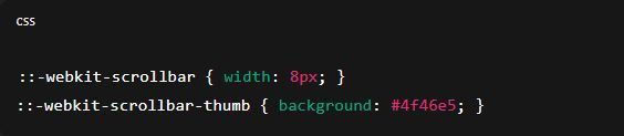ReactLanding's tweet image. 🚀 CSS Custom Scrollbar

✅ Branded UIs
✅ Smooth UX

#CSS #UIDesign #Frontend