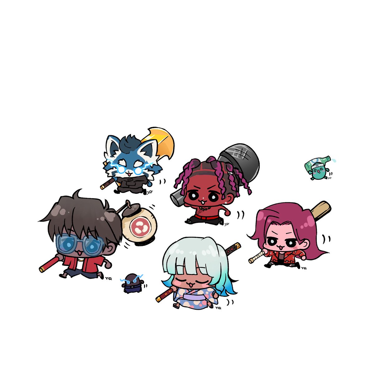 YQCre8's tweet image. When you line up the characters like this, you can see how incredibly appealing the AZUKI characters are⛩