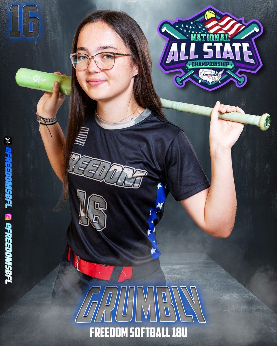 Madalyn Grumbly off of Freedom(Jordan)18u will not only represent her team but the state of Florida in USSSA National All-State Championship. Congratulations! Hard work pays off! ALL ABOUT THE GIRLS SOFTBALL <a href="/Madalynsg16/">Madalyn Grumbly</a> #freedom #softball @freedomsbfl