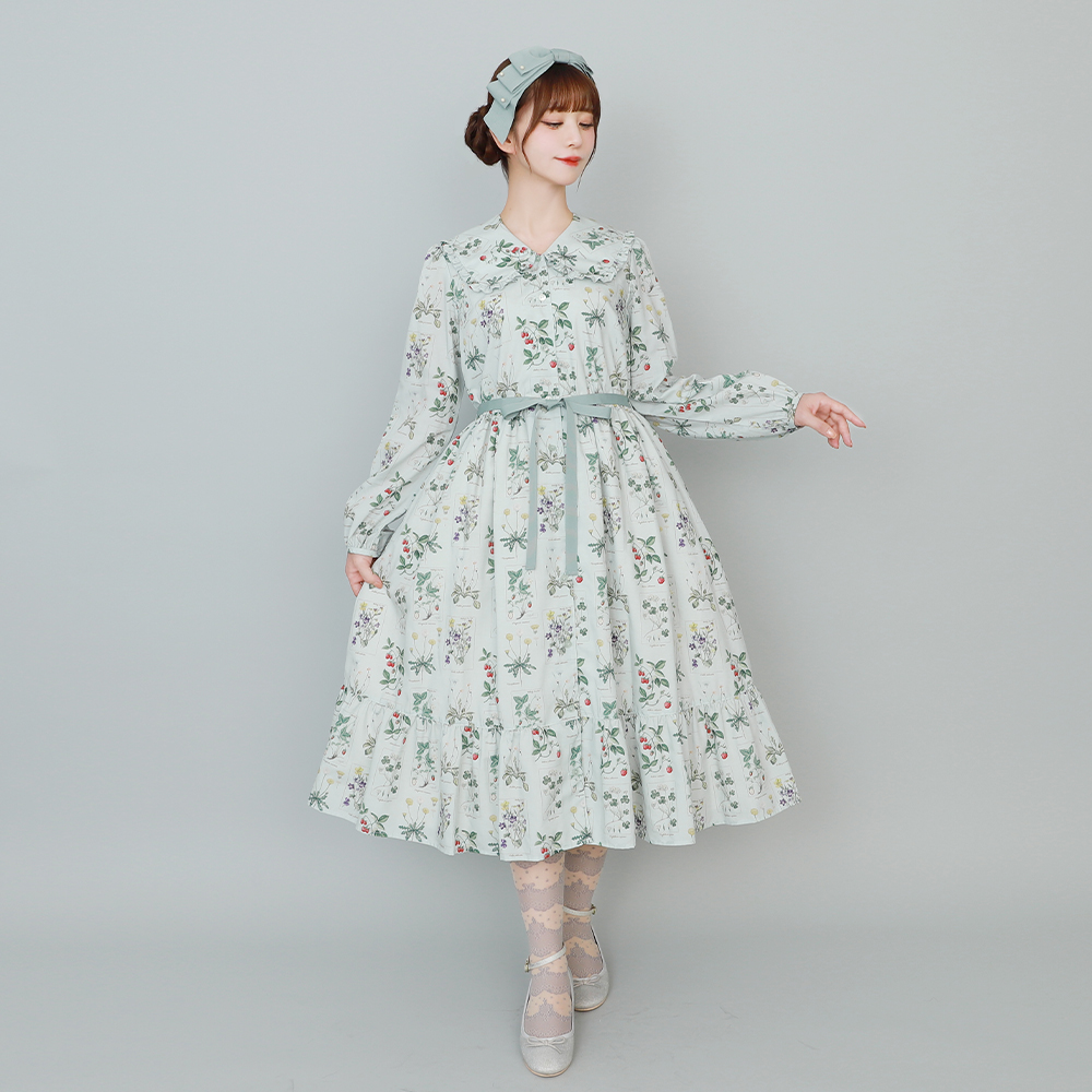 メロディーバスケット ArabesqueフロントボタンワンピースgrayM Melody BasKet「Arabesque series」受注受付START!! – fraisier