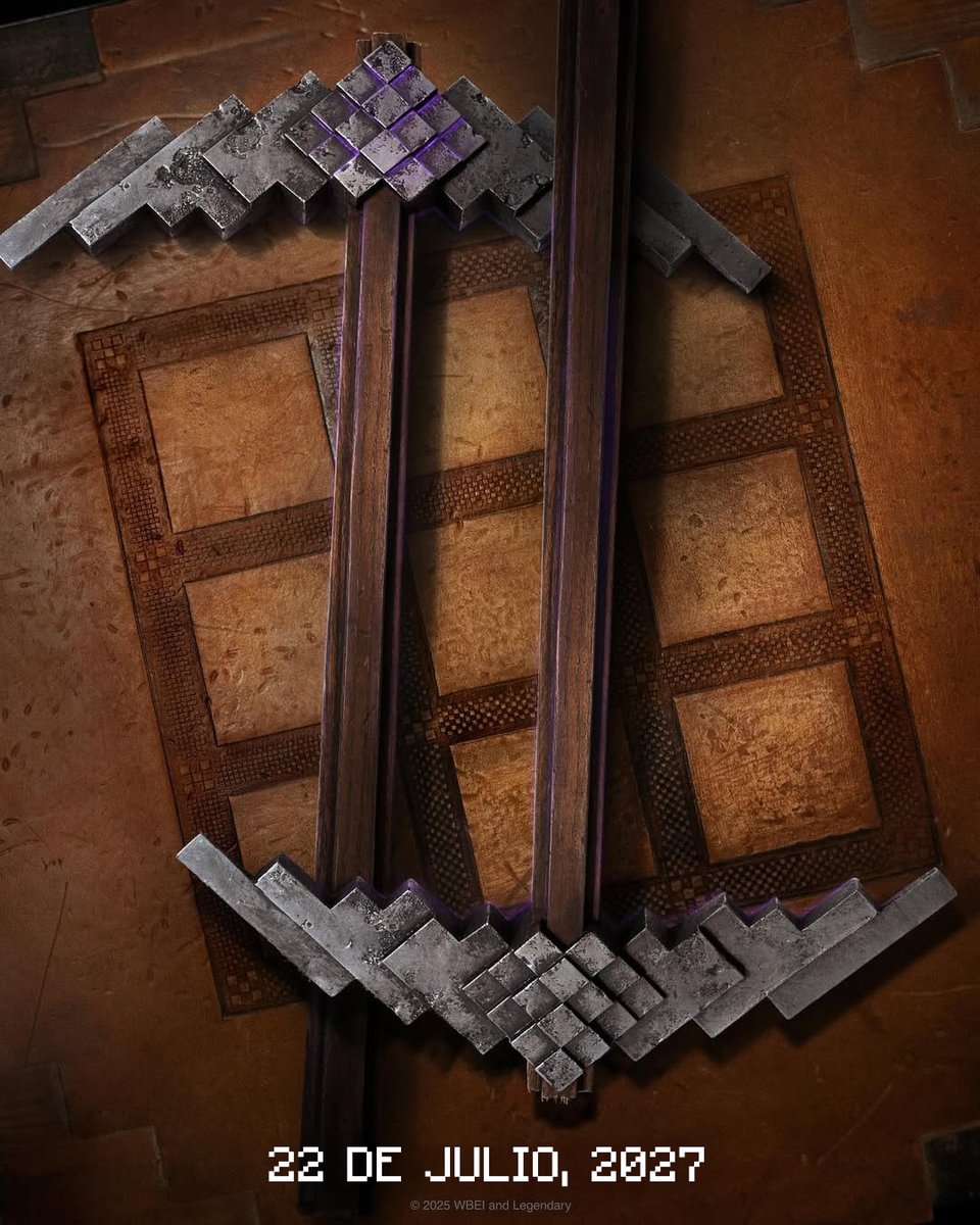 ¡Tenemos el primer póster anunciando la secuela de una película de Minecraft!! El 22 de Julio de 2027.  Uff se viene cine🗿🍷
