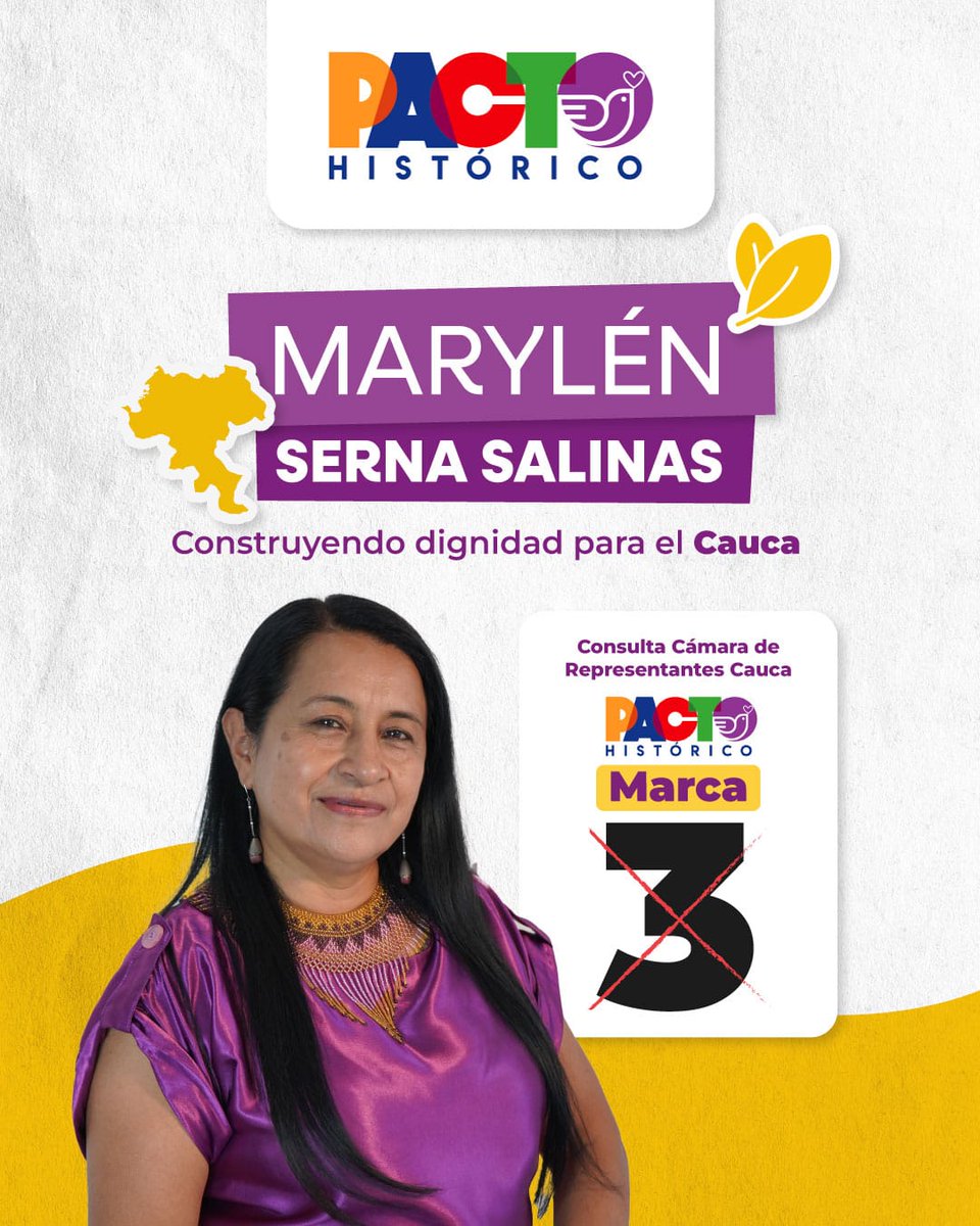 Para que la voz de las mujeres, la juventud, el campesinado, los sindicatos, las ciudades estén en la cámara de representantes! 
Seguimos construyendo dignidad para el Cauca!