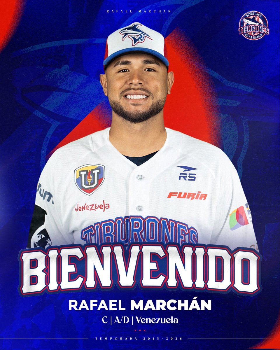 Anunciamos la llegada del receptor Rafael Marchán a Tiburones de La Guaira, vía cambio, proveniente de Tigres de Aragua. 🔥🫡