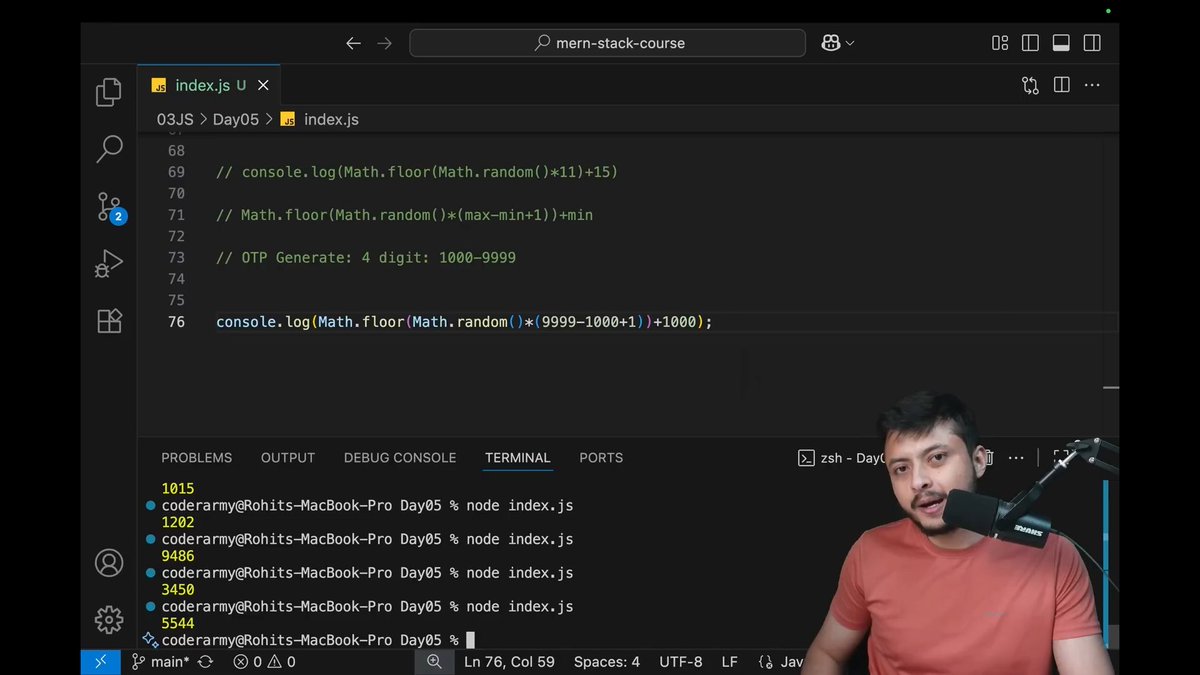 Soham__Chauhan's tweet image. #Day20 Web development with
Rohit Negi Sir

Day 20 Complete....
Today Topics... 👇

✨JavaScript Number Type In-Depth : 
✨Mastering the Math Object
✨Generating Random Numbers
✨Understanding the [0, 1) range.

#rohitnegi #coderArmy #mernstack #WebDevelopment #DefenseChallenge