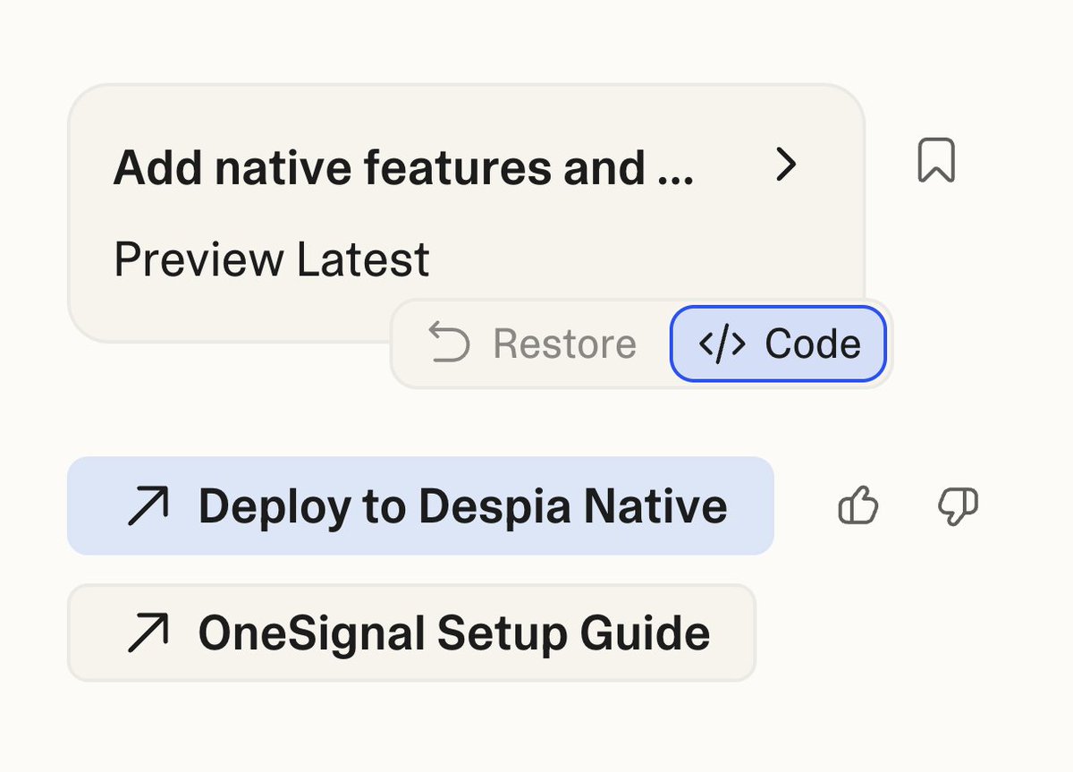 NoCodeProCode's tweet image. Just deploy to @despia_native from @lovable_dev 🙂