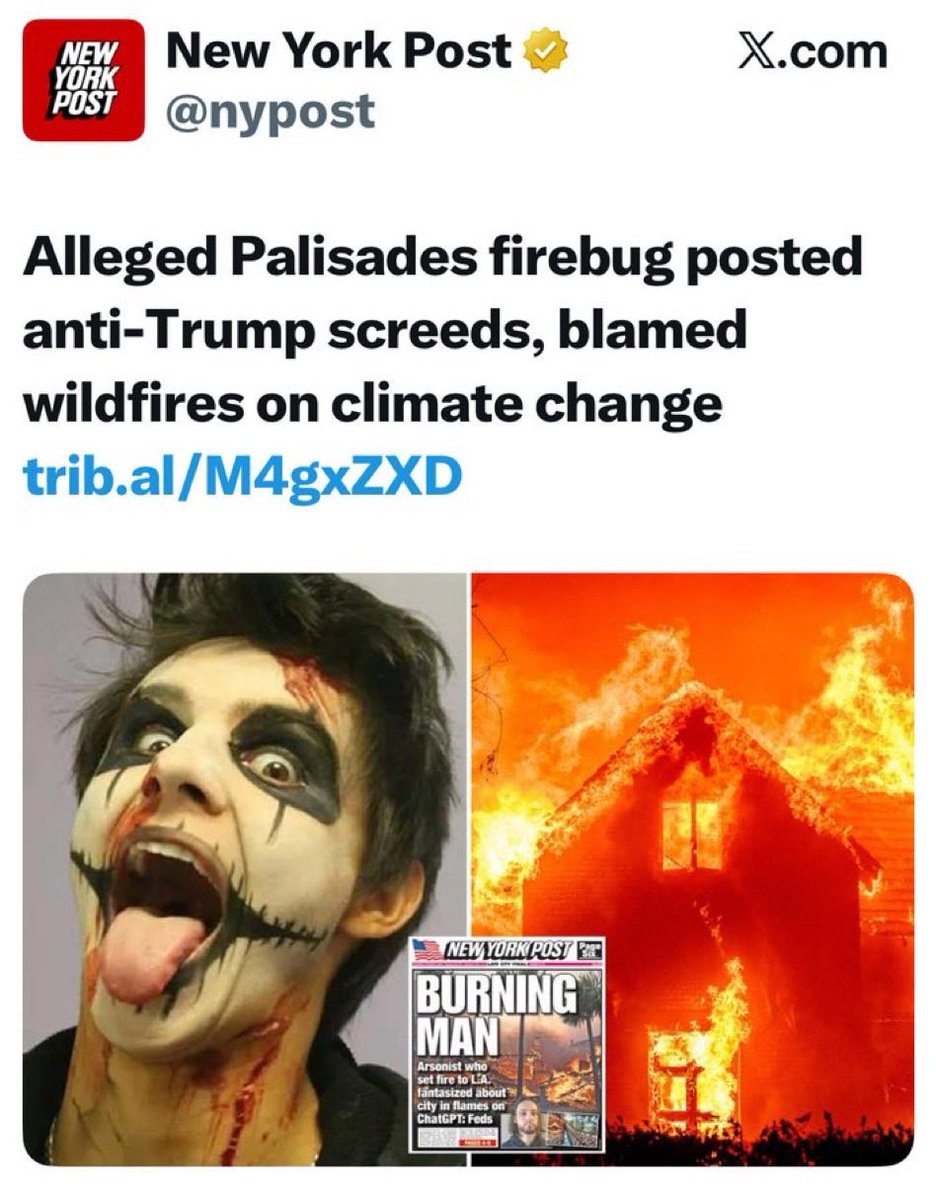 Rust_And_Decay's tweet image. Well… Looks like a violent Anti-Trump Climate Marxist burned down the Palisades