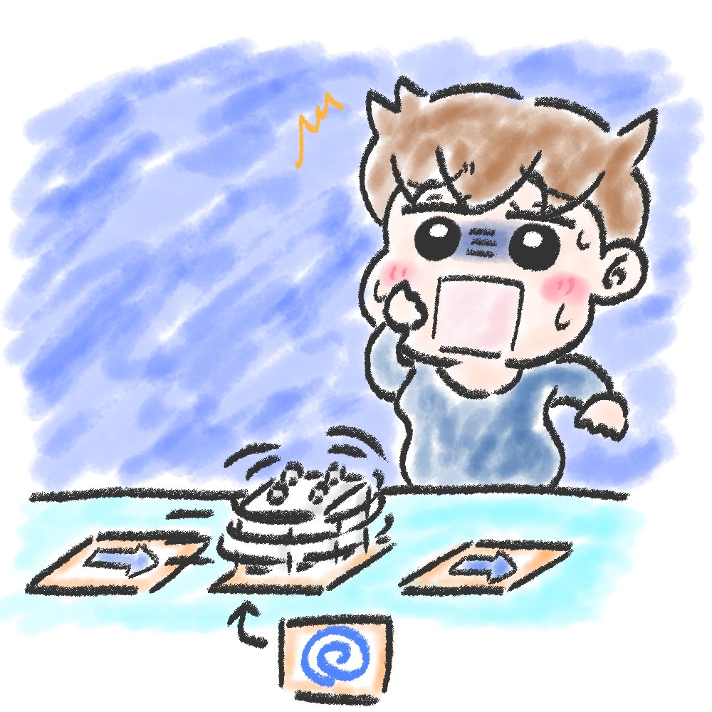 AkiIllustrator's tweet image. プログラミングおもちゃで遊ぶ男の子
この間、保育ドリプラで「toio」というプログラミングおもちゃを見かけました
矢印などが書かれたカードを置くだけでtoioがその方向へ動きます
子供達が興味津々でした!!
#イラスト #保育 #キッズ #illustraion