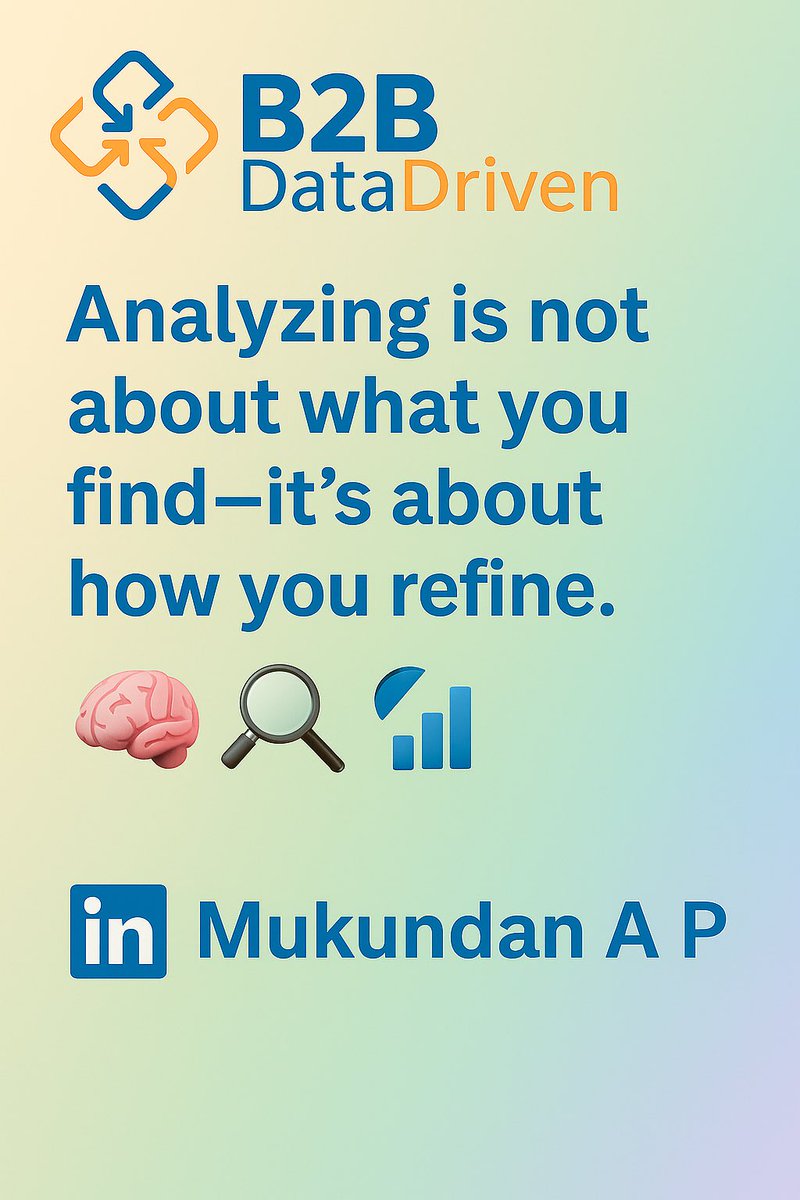 MukundanAP's tweet image. Analyzing isn’t pausing—it’s preparing.

Every insight is a shortcut to better action.

#Analyzing #B2B3DM #DataDrivenGrowth #MarketingDiscipline #LeadershipClarity