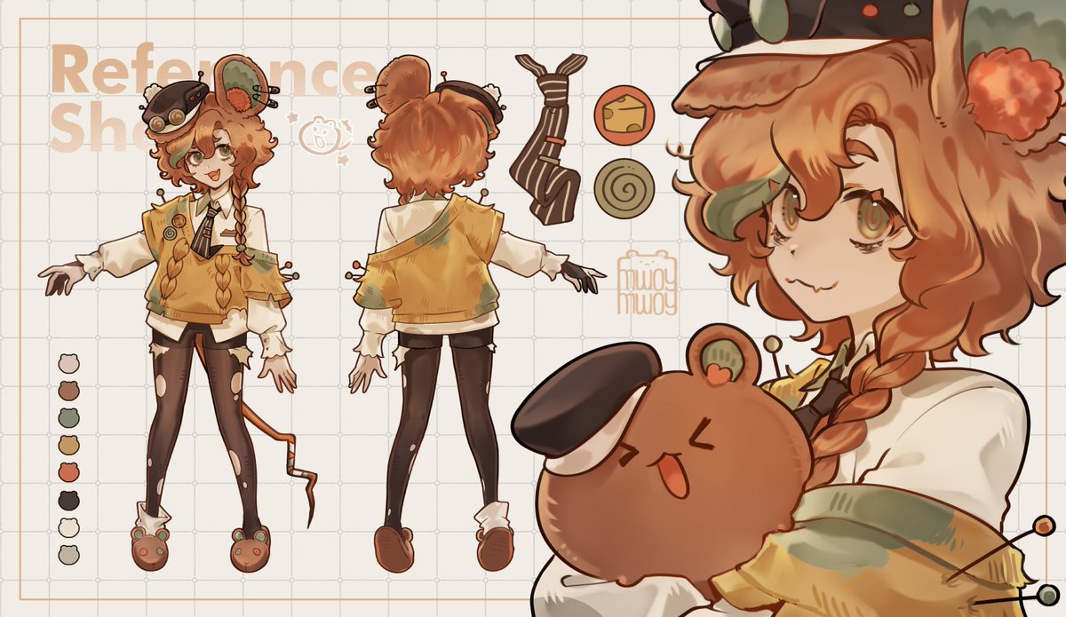mwoy_mwoy's tweet image. Reference sheet for new design!