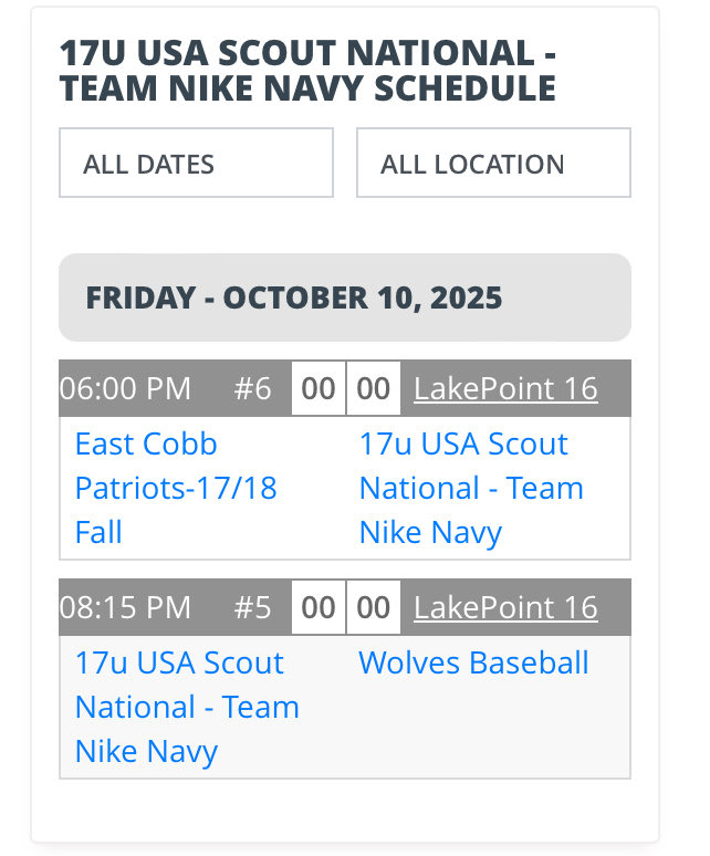 Back at it this weekend with <a href="/CorrUSAscout/">Jamie Corr</a> <a href="/USASCOUTGA/">USA SCOUT NATIONAL (9u-18u Teams)</a> <a href="/Hudson_PBR/">Hudson Graham</a> <a href="/PrepBaseballGA/">Prep Baseball Georgia</a> <a href="/RyanSmithUNG/">Ryan Smith</a> <a href="/htcraig6/">Hayden Craig</a> <a href="/Tpack5/">Tyler Packanik</a> <a href="/woodromang153/">Michael Wood</a> <a href="/MicahOwings/">Micah Owings</a> <a href="/tedtomjr/">Ted Tom</a>