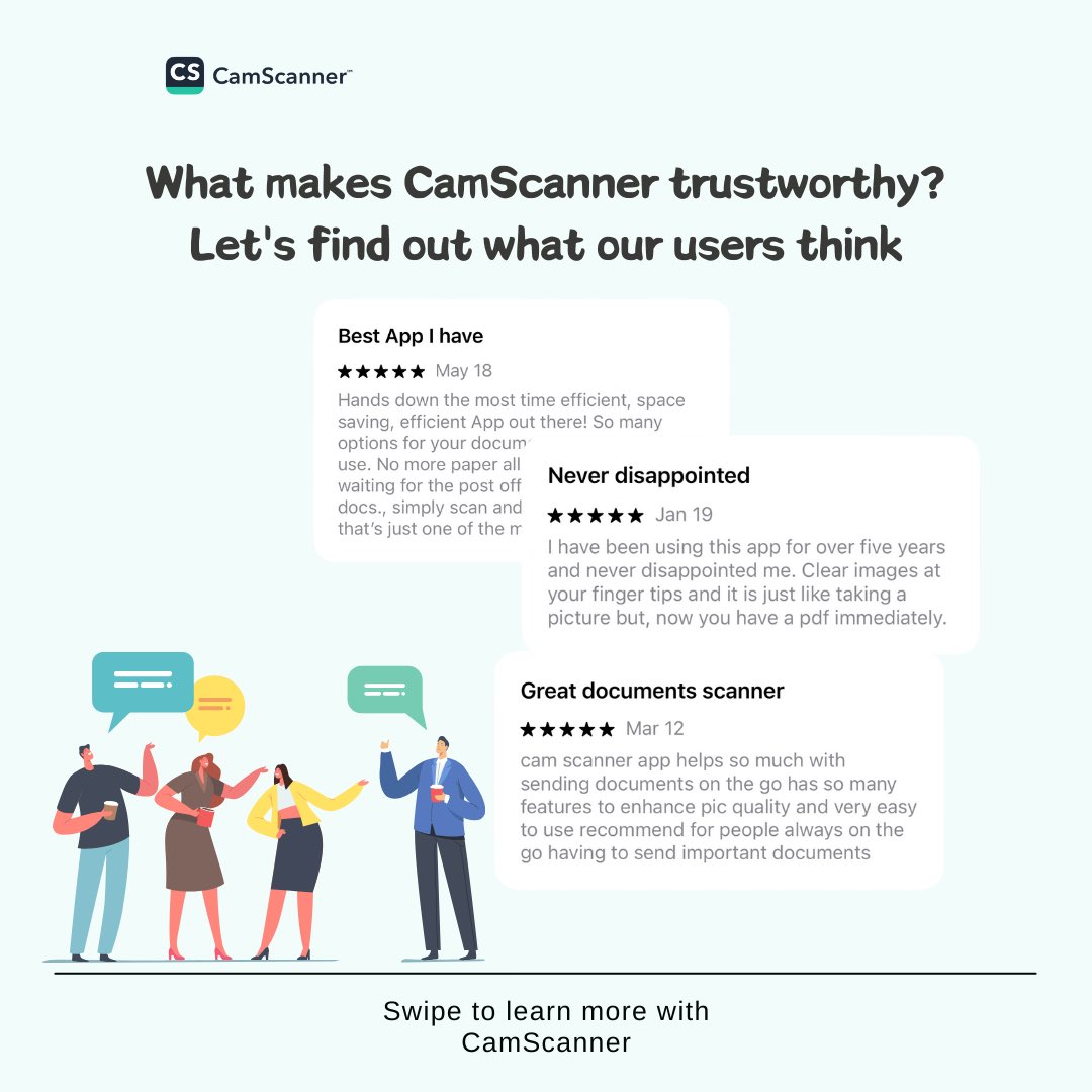 CamScanner's tweet image. What makes CamScanner trustworthy? Let&apos;s find out what our users think! #camscanner #pdf #scannerapp #saveimportantdocsincamscanner