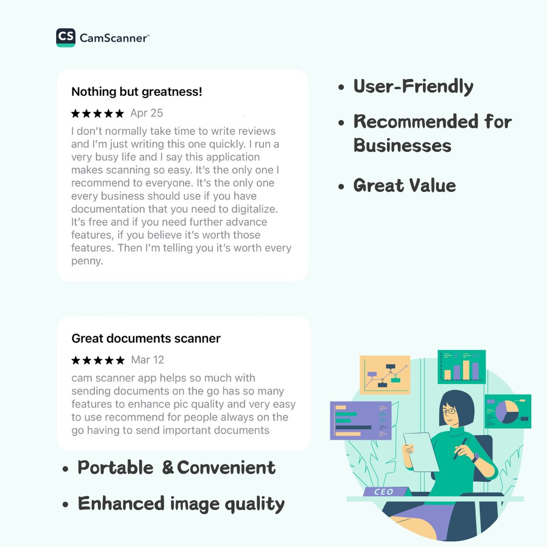 CamScanner's tweet image. What makes CamScanner trustworthy? Let&apos;s find out what our users think! #camscanner #pdf #scannerapp #saveimportantdocsincamscanner