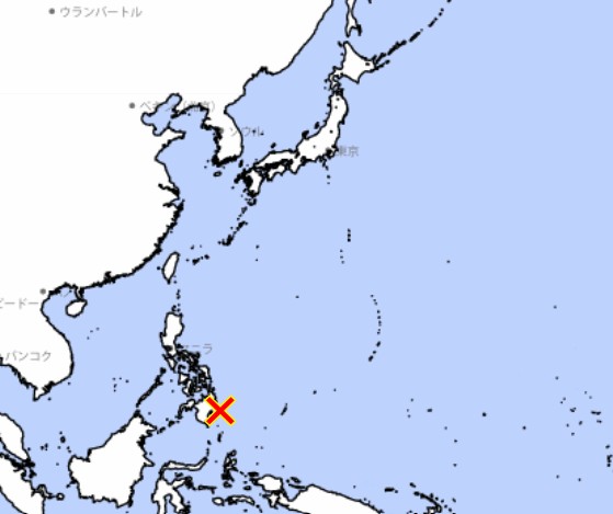 フィリピン付近で大きな地震】 10時44分ころ、フィリピン諸島