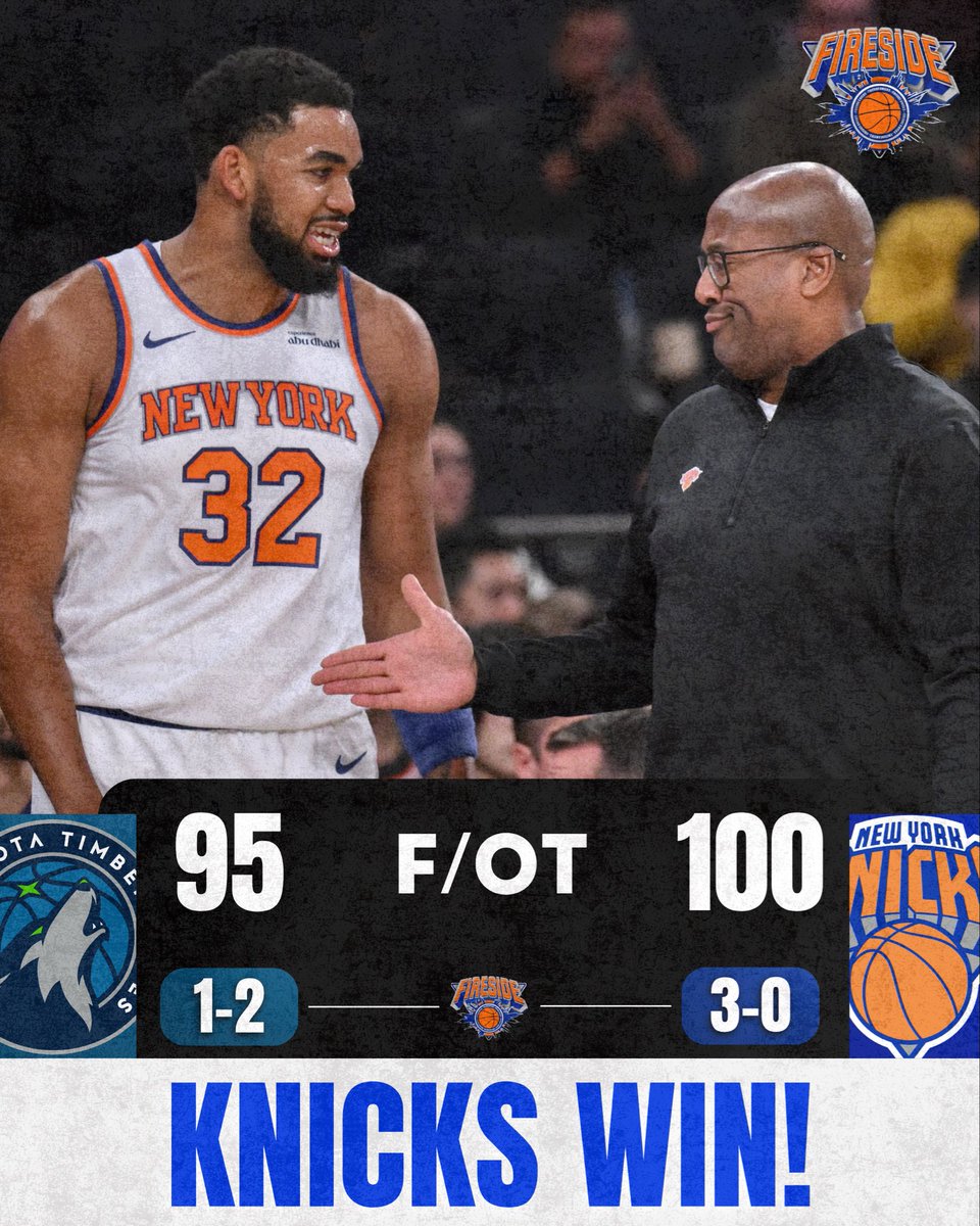 FiresideKnicks's tweet image. KNICKS WIN IN OVERTIME TO GO 3-0 IN THE PRESEASON 🔥