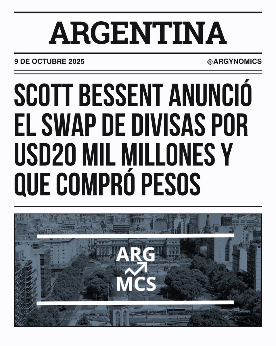 argynomics's tweet photo. Actualización económica 09-10-2025
✅Repunta el sector minero
✅EEUU compró pesos y confirma el swap https://t.co/delnPUdku9