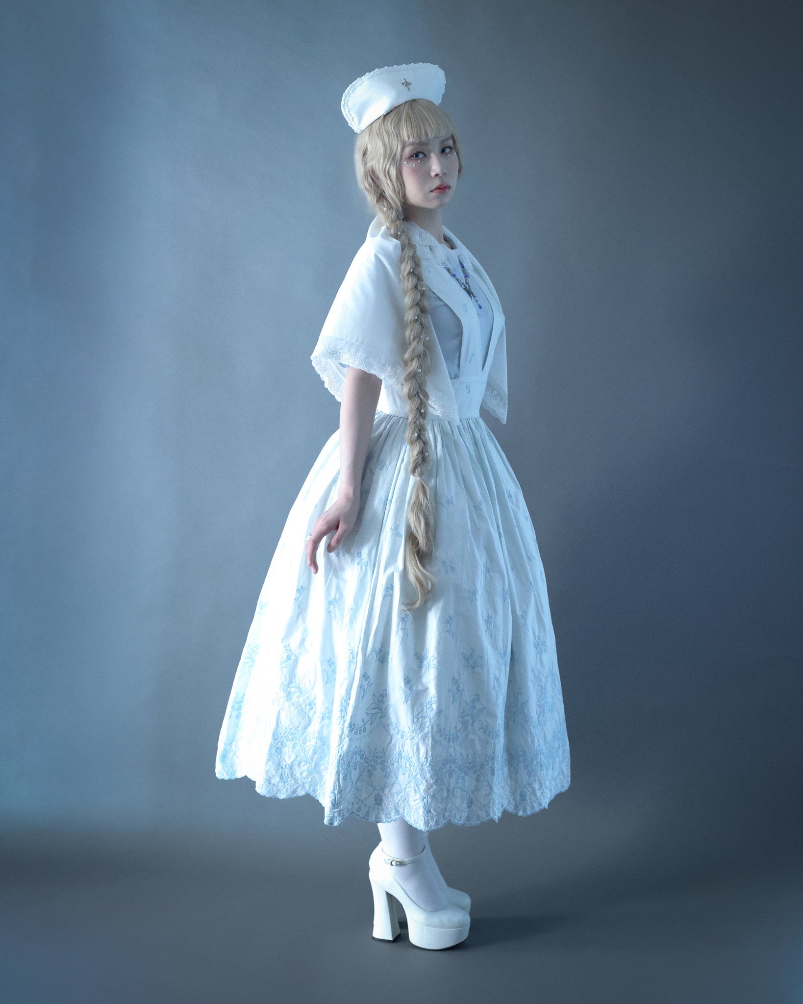 May lilyサスペンダーロングスカート