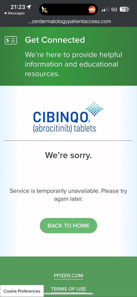 natalierfields's tweet photo. @pfizer When will the Pfizer Dermatology Patient Access Portal be back up and running? Said I was eligible for the savings card, and then said service temporarily unavailable. https://t.co/kAfnRU219L