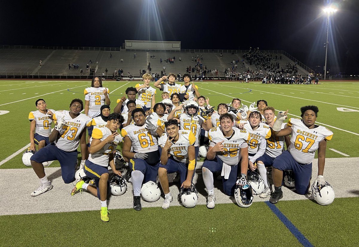 Shout out to our <a href="/McKinneyFBall/">MHS Lions Football</a> 9th Blue Team for the win over Plano West!

#COE
#GRIT
#GoldStandard