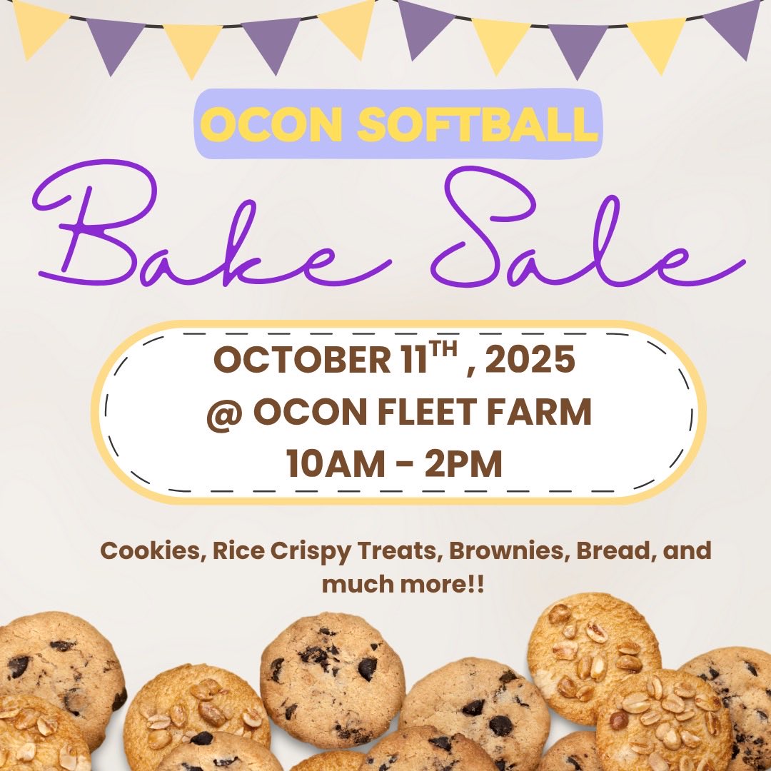 📣 BAKE SALE 📣 

We will be at <a href="/fleet_farm/">Fleet Farm</a> again Saturday from 10:00am-2:00pm. Come see your OHS Softball team!!!! 

🥎 🦝