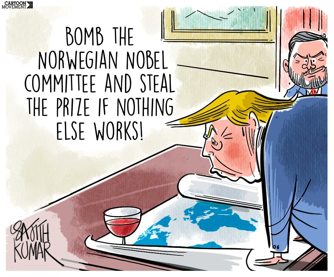 sajithkumar's tweet image. #NobelPeacePrize #DonaldTrump DHCartoon archives.