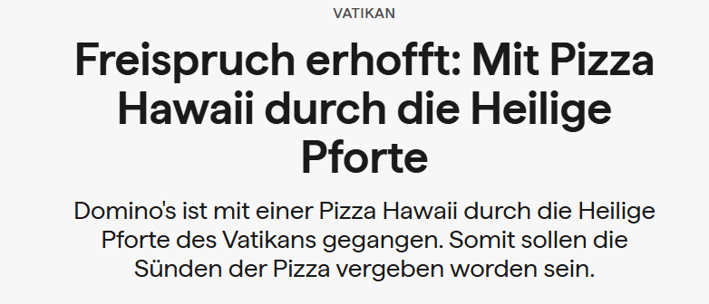 Für <a href="/HisGurkness/">Benny - da fehlt Ananas 🍍- Gurkner</a> mit Segen vom Vatikan