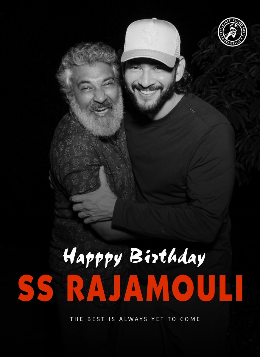 Kukatpally DHFMS (@kukatpallymbfc) on Twitter photo Wishing the Visionary of Indian Cinema <a href="/ssrajamouli/">rajamouli ss</a> garu a very Happy Birthday! 🎉
The world is waiting to witness the destruction unleashed by our RARAJU <a href="/urstrulyMahesh/">Mahesh Babu</a> 🦁🔥
#SSMB29 #GlobeTrotter Wishing the Visionary of Indian Cinema <a href="/ssrajamouli/">rajamouli ss</a> garu a very Happy Birthday! 🎉
The world is waiting to witness the destruction unleashed by our RARAJU <a href="/urstrulyMahesh/">Mahesh Babu</a> 🦁🔥
#SSMB29 #GlobeTrotter