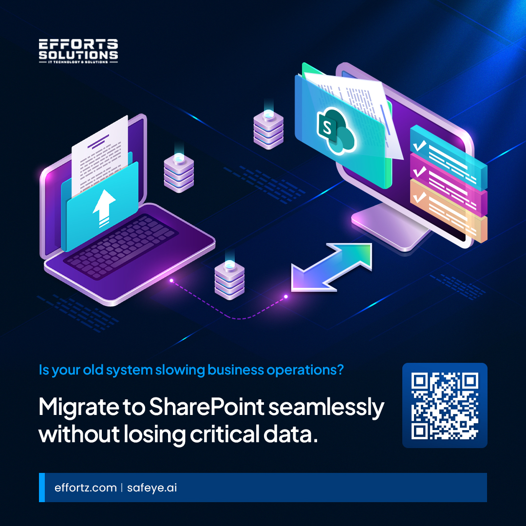 effortz's tweet image. Is your outdated system holding your business back?
Migrate to SharePoint seamlessly with Effortz — ensure data integrity, minimize downtime, and boost team collaboration.
#SharePointMigration #SharepointServices #effortz #abudhabi #texas #dallas #uae
effortz.com/sharepoint-ser…