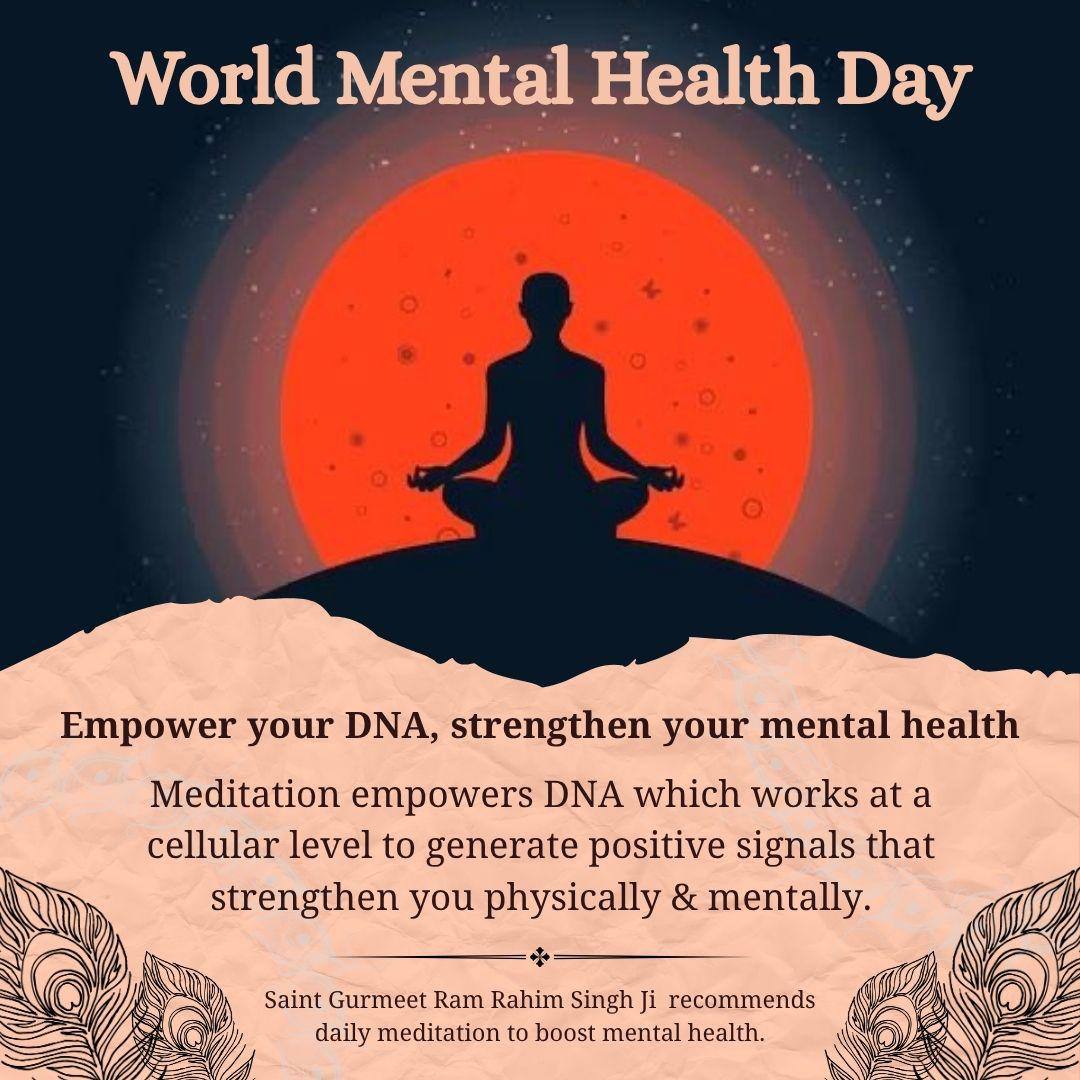 🌸 Emotional &amp; Loving
💚 Every smile 😊 matters, every heart 💞 deserves peace 🕊️
On #WorldMentalHealthDay, let’s heal through love 💐 kindness 🤲 &amp; spirituality ✨
Inspired by Saint Gurmeet Ram Rahim Singh Ji 🙏
#WorldMentalHealthDay2025 💫