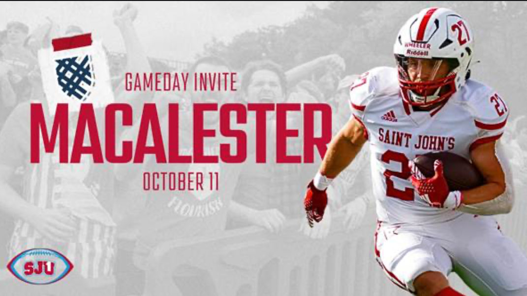 Appreciate the gameday invite from SJU 🙏 

<a href="/SJUFootball/">Johnnie Football</a> 
<a href="/CoachHerberg/">James Herberg</a> 
<a href="/PrepRedzoneMN/">Prep Redzone Minnesota</a> 
<a href="/OJW_Scouting/">PrepRedzone Oliver</a>