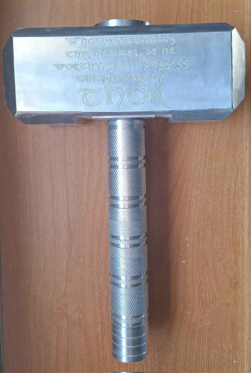 ac_des1gns's tweet image. Fully custom CNC milled Thors hammer made out of aluminum! #Thor #cncproject #cncidea #projectidea