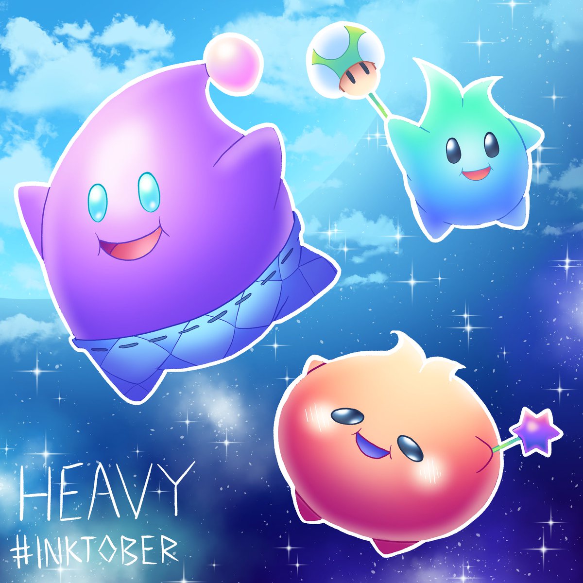 BluishDude's tweet photo. Inktober Day 9 - Heavy  

#Inktober #Inktober2025 #SuperMarioGalaxy2 #SuperMarioGalaxy #Lubba #Lumalee #HungryLuma https://t.co/UjOGRunaIP
