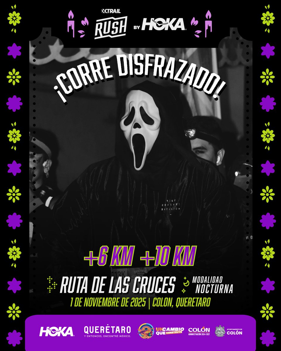 ¡Celebra el Día de Muertos corriendo!  Ruta de las cruces
Disfrázate y únete a la fiesta del Xtrail Rush by Hoka – Colón. 
¡Asegura tu lugar antes de que sea tarde! ¡La aventura te espera! 👻
Inscríbete 👉 sportrocker.com/inscripciones/…

#colon #correlibre #rush