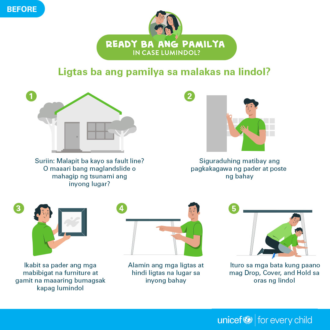 unicefphils's tweet image. ⚠️ #EarthquakePH: Narito ang ilang mga paalala sa mga dapat gawin ng pamilya habang at pagtapos ng lindol. Tandaan, manatiling alerto sa mga aftershock. Ingat!
#LindolPH #DavaoOriental