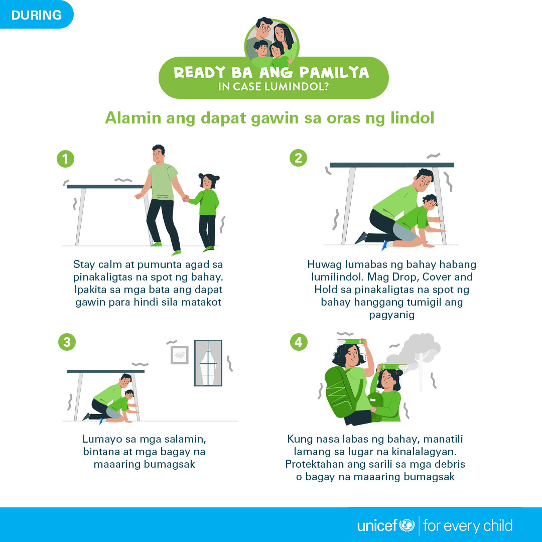 unicefphils's tweet image. ⚠️ #EarthquakePH: Narito ang ilang mga paalala sa mga dapat gawin ng pamilya habang at pagtapos ng lindol. Tandaan, manatiling alerto sa mga aftershock. Ingat!
#LindolPH #DavaoOriental