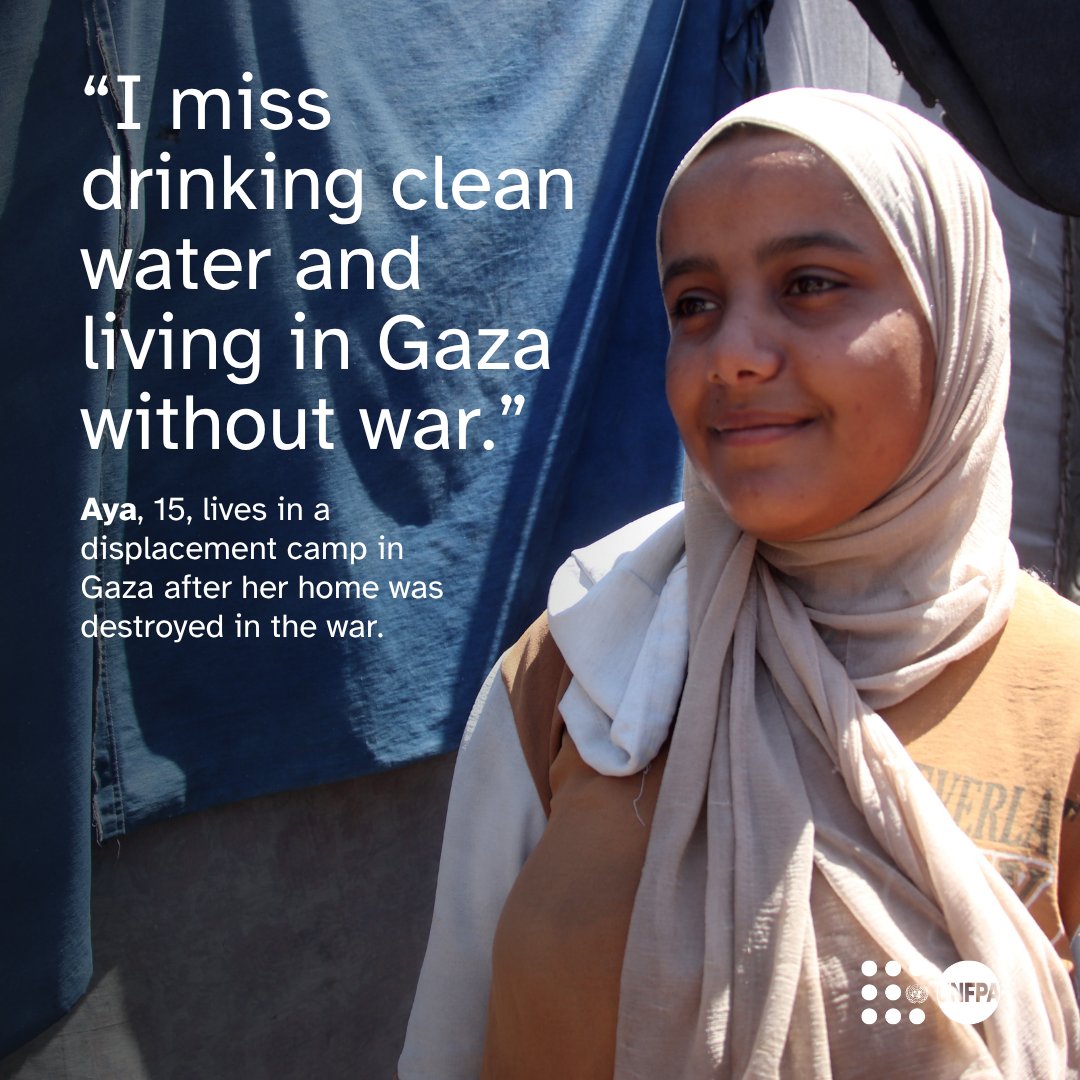 From #Gaza to #Sudan, girls and young women caught in crises want peace.

See how they are creating a more hopeful future in refugee camps around the world with the support of <a href="/UNFPA/">UNFPA</a>: unf.pa/idgc

#DayOfTheGirl