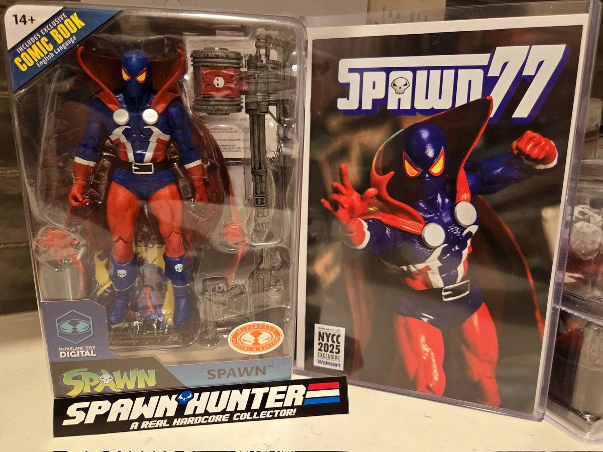 TheSpawnHunter's tweet image. 2025 NYCC Exclusive Comic. Spawn 77 action figure cover. Part of The SpawnHunter Collection and what would be the big gift on Instagram: SpawnHunter 
#Spawn #SpawnHunter #SpawnHunterCollection