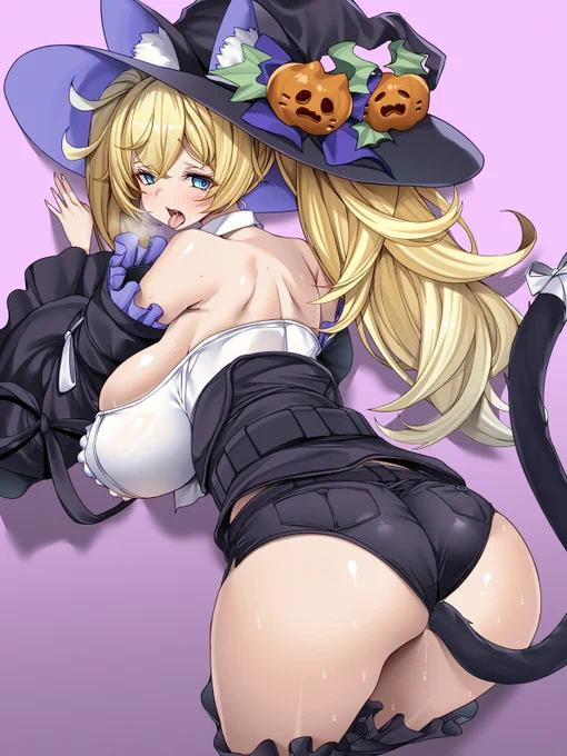 【微エロ注意】ハロウィン衣装のベイが可愛かったから立ち絵見て描いたけど、僕が描くと…その、アレよ。エロ方面になるのはよくないですね。
