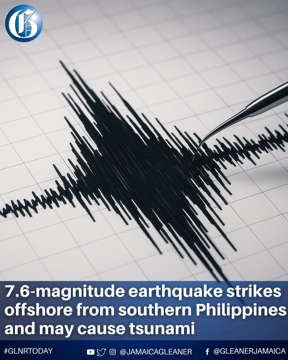 An offshore earthquake with a preliminary magnitude of 7.6 hit off a southern Philippine province Friday morning, and a hazardous tsunami was possible nearby.

Read more: jamaica-gleaner.com/article/world-… #GLNRToday