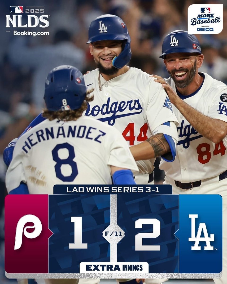 deportivistamx's tweet image. ⚾️ Dodgers vence a Phillies y avanza a la siguiente ronda.