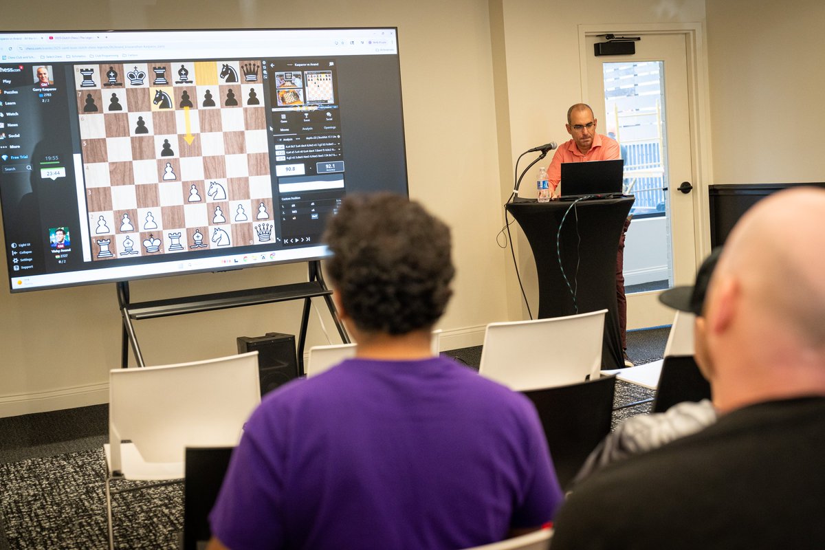 STLChessClub's tweet image. POSTGAME DAY 2: Vishy Fails to Find His Form!
Join GM Yasser Seirawan, GM Maurice Ashley and James Dash for the top moments of today’s games!
saintlouischessclub.org/news-insights-…
Photos by Lennart Ootes/St Louis Chess Club