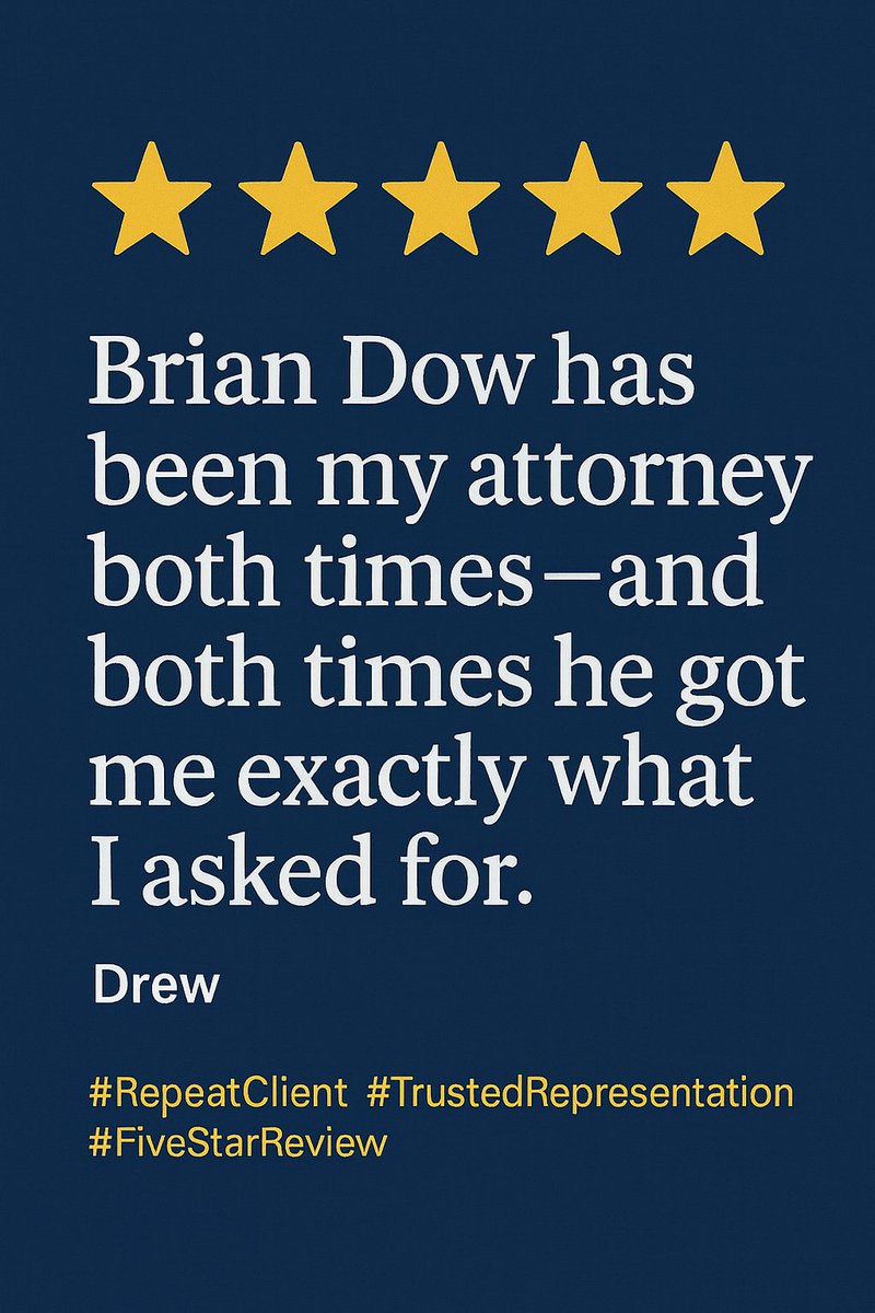 EdgarFamilyLaw's tweet image. Repeat client. Full satisfaction.
“Brian Dow has been my attorney both times—and both times he got me exactly what I asked for.”
Thank you for trusting our team, Drew.
#RepeatClient #TrustedRepresentation #FiveStarReview