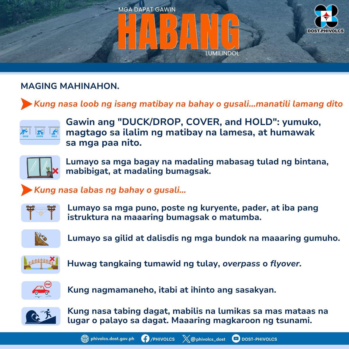 gmanews's tweet photo. PAALALA: Mga dapat gawin habang at pagkatapos lumindol.

COURTESY: PHIVOLCS-DOST https://t.co/Yg20tQIiQR
