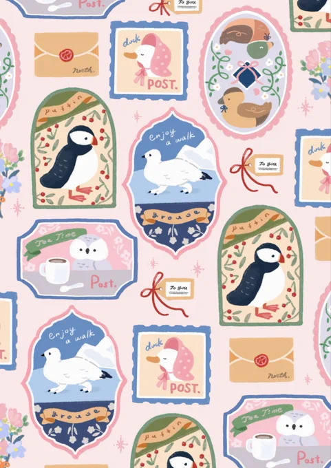 Birds Stamp Collection🪿✉️📮
鳥の切手風コレクション
#illustration #ほんわかイラスト 