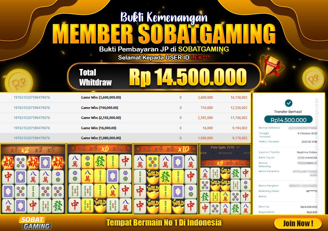 WD LAGI BOSKU, BURUAN COBA SEKARANG JUGA
MODAL RECEH JADI JUTAAN!!
LINK DAFTAR : heylink.me/sobathoki

EVENT MENARIK
╰┈➤ MAXWIN 1JT BONUS 2JT
╰┈➤ SCATTER PG SOFT
╰┈➤ SCATTER BONANZA
╰┈➤ SCATTER KOI GATE

DAFTARKAN AKUN HANYA DI SOBATGAMING

#sobatgaming #situsaman