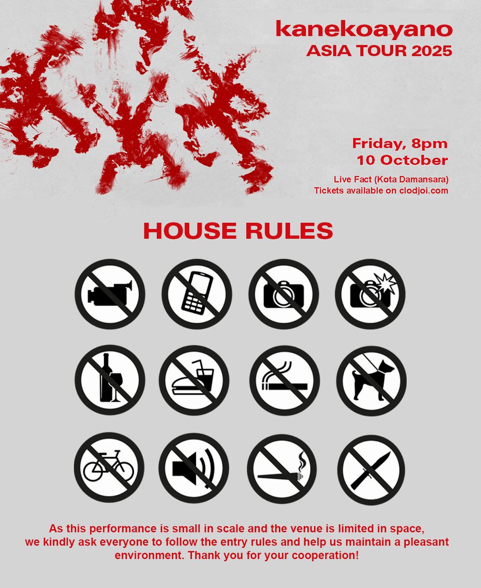 #kanekoayano Live in Kuala Lumpur

📍Merch Info l Show Schedule l House Rules 📍

💠Merchandise payment method is CASH ONLY, while stocks lasts
 💠This is a free-standing show
 💠Kindly present your ticket QR code for check-in