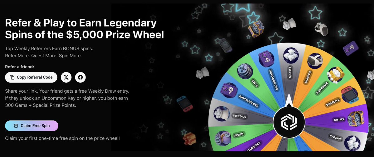 cryptonardez's tweet image. All @Immutable Play users have one free spin loaded up on their account

Get spinning